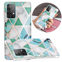 Green White Galvanized Rose Gold Marble Phone Back Cover for Samsung Galaxy A52 5G