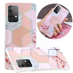 Pink Marble Painted Galvanized Electroplating Soft Phone Case Cover for Samsung Galaxy A52 5G