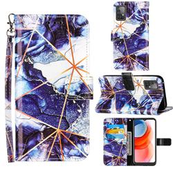 Starry Blue Stitching Color Marble Leather Wallet Case for Samsung Galaxy A52 5G