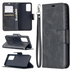 Classic Sheepskin PU Leather Phone Wallet Case for Samsung Galaxy A52 (4G, 5G) - Black