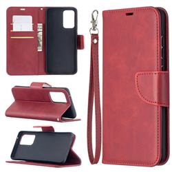 Classic Sheepskin PU Leather Phone Wallet Case for Samsung Galaxy A52 (4G, 5G) - Red