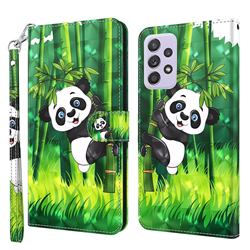 Climbing Bamboo Panda 3D Painted Leather Wallet Case for Samsung Galaxy A52 (4G, 5G)