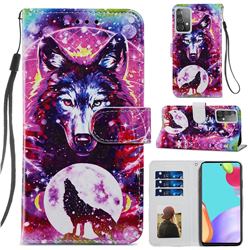 Wolf Totem Smooth Leather Phone Wallet Case for Samsung Galaxy A52 (4G, 5G)