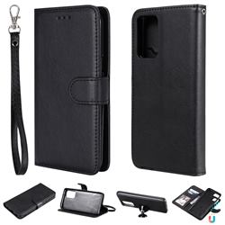 Retro Greek Detachable Magnetic PU Leather Wallet Phone Case for Samsung Galaxy A52 (4G, 5G) - Black