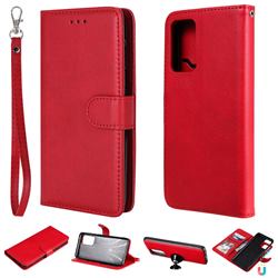 Retro Greek Detachable Magnetic PU Leather Wallet Phone Case for Samsung Galaxy A52 (4G, 5G) - Red