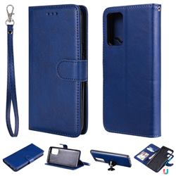 Retro Greek Detachable Magnetic PU Leather Wallet Phone Case for Samsung Galaxy A52 (4G, 5G) - Blue