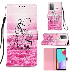 Beautiful 3D Painted Leather Wallet Case for Samsung Galaxy A52 (4G, 5G)
