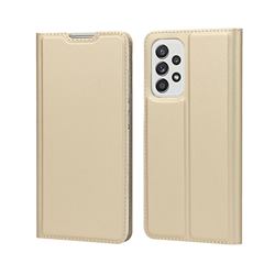 Ultra Slim Card Magnetic Automatic Suction Leather Wallet Case for Samsung Galaxy A52 (4G, 5G) - Champagne