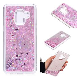 Glitter Sand Mirror Quicksand Dynamic Liquid Star TPU Case for Samsung Galaxy A8 2018 A530 - Cherry Pink