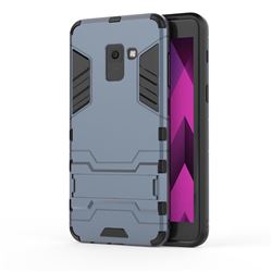 Armor Premium Tactical Grip Kickstand Shockproof Dual Layer Rugged Hard Cover for Samsung Galaxy A8 2018 A530 - Navy