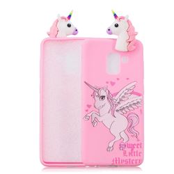 Wings Unicorn Soft 3D Climbing Doll Soft Case for Samsung Galaxy A8 2018 A530