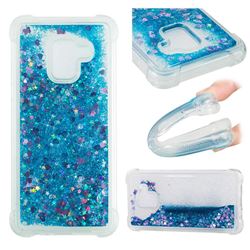 Dynamic Liquid Glitter Sand Quicksand TPU Case for Samsung Galaxy A8 2018 A530 - Blue Love Heart