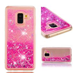 Dynamic Liquid Glitter Quicksand Sequins TPU Phone Case for Samsung Galaxy A8 2018 A530 - Rose