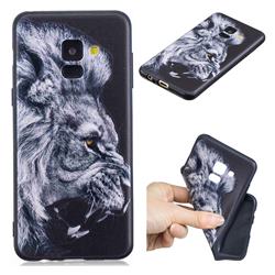 Lion 3D Embossed Relief Black TPU Cell Phone Back Cover for Samsung Galaxy A8 2018 A530