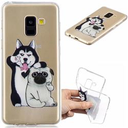 Selfie Dog Clear Varnish Soft Phone Back Cover for Samsung Galaxy A8 2018 A530