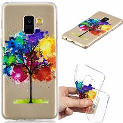 Oil Painting Tree Clear Varnish Soft Phone Back Cover for Samsung Galaxy A8 2018 A530