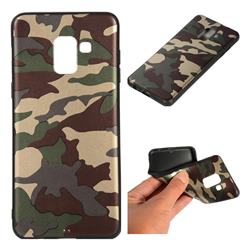 Camouflage Soft TPU Back Cover for Samsung Galaxy A8 2018 A530 - Gold Green