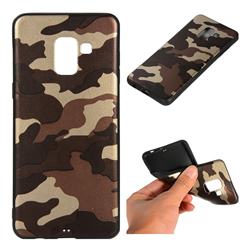 Camouflage Soft TPU Back Cover for Samsung Galaxy A8 2018 A530 - Gold Coffee