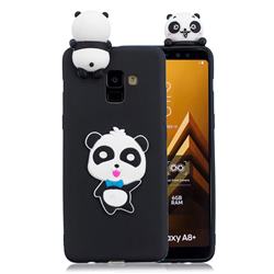 Blue Bow Panda Soft 3D Climbing Doll Soft Case for Samsung Galaxy A8 2018 A530