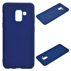 Candy Soft Silicone Protective Phone Case for Samsung Galaxy A8 2018 A530 - Dark Blue