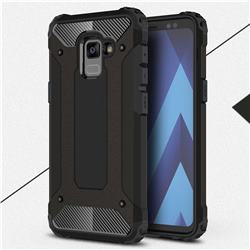 King Kong Armor Premium Shockproof Dual Layer Rugged Hard Cover for Samsung Galaxy A8 2018 A530 - Black Gold