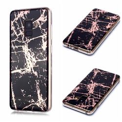 Black Galvanized Rose Gold Marble Phone Back Cover for Samsung Galaxy A8 2018 A530