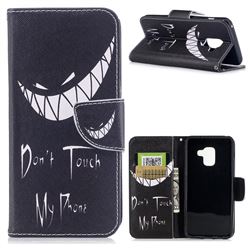 Crooked Grin Leather Wallet Case for Samsung Galaxy A8 2018 A530
