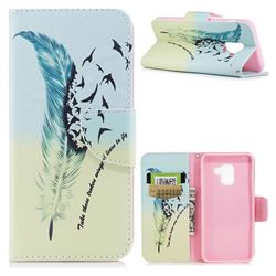 Feather Bird Leather Wallet Case for Samsung Galaxy A8 2018 A530