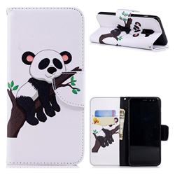 Tree Panda Leather Wallet Case for Samsung Galaxy A8 2018 A530