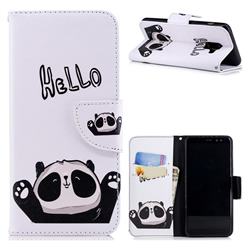 Hello Panda Leather Wallet Case for Samsung Galaxy A8 2018 A530