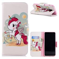 Cloud Star Unicorn Leather Wallet Case for Samsung Galaxy A8 2018 A530