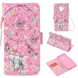 Flower Dreamcatcher 3D Painted Leather Wallet Case for Samsung Galaxy A8 2018 A530