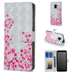 Cherry Blossom 3D Painted Leather Phone Wallet Case for Samsung Galaxy A8 2018 A530
