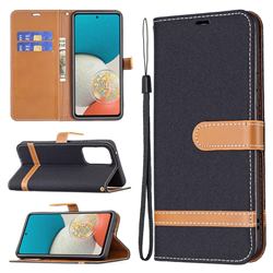 Jeans Cowboy Denim Leather Wallet Case for Samsung Galaxy A53 5G - Black