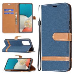 Jeans Cowboy Denim Leather Wallet Case for Samsung Galaxy A53 5G - Dark Blue