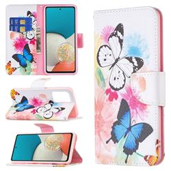Vivid Flying Butterflies Leather Wallet Case for Samsung Galaxy A53 5G