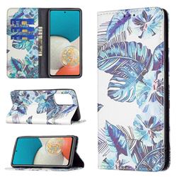 Blue Leaf Slim Magnetic Attraction Wallet Flip Cover for Samsung Galaxy A53 5G