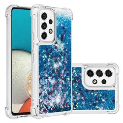 Dynamic Liquid Glitter Sand Quicksand TPU Case for Samsung Galaxy A53 5G - Blue Love Heart