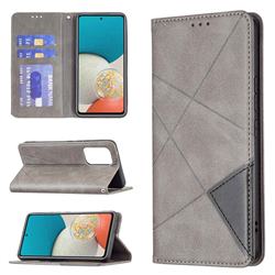 Prismatic Slim Magnetic Sucking Stitching Wallet Flip Cover for Samsung Galaxy A53 5G - Gray