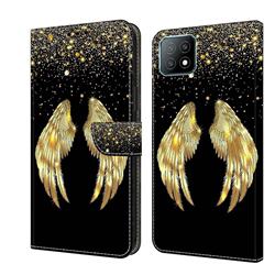 Golden Angel Wings Crystal PU Leather Protective Wallet Case Cover for Samsung Galaxy A53 5G