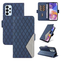 Grid Pattern Splicing Protective Wallet Case Cover for Samsung Galaxy A53 5G - Blue