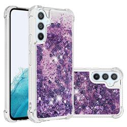 Dynamic Liquid Glitter Sand Quicksand Star TPU Case for Samsung Galaxy A54 5G - Purple
