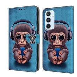 Cute Orangutan Crystal PU Leather Protective Wallet Case Cover for Samsung Galaxy A54 5G