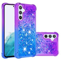 Rainbow Gradient Liquid Glitter Quicksand Sequins Phone Case for Samsung Galaxy A54 5G - Purple Blue
