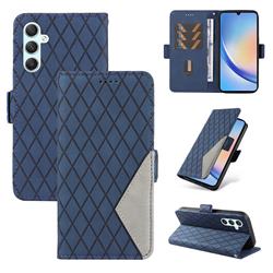 Grid Pattern Splicing Protective Wallet Case Cover for Samsung Galaxy A54 5G - Blue