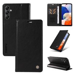YIKATU Litchi Card Magnetic Automatic Suction Leather Flip Cover for Samsung Galaxy A54 5G - Black