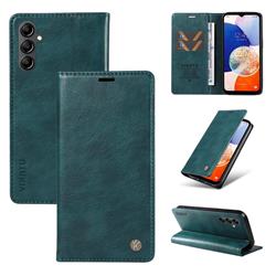 YIKATU Litchi Card Magnetic Automatic Suction Leather Flip Cover for Samsung Galaxy A54 5G - Dark Blue