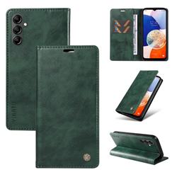 YIKATU Litchi Card Magnetic Automatic Suction Leather Flip Cover for Samsung Galaxy A54 5G - Green