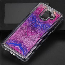 Blue and White Glassy Glitter Quicksand Dynamic Liquid Soft Phone Case for Samsung Galaxy A6 (2018)