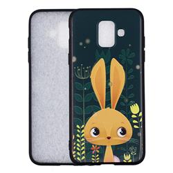 Cute Rabbit 3D Embossed Relief Black Soft Back Cover for Samsung Galaxy A6 (2018)